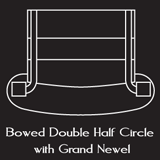 Bowed Double Half Circle with Grand Newel Starting Step